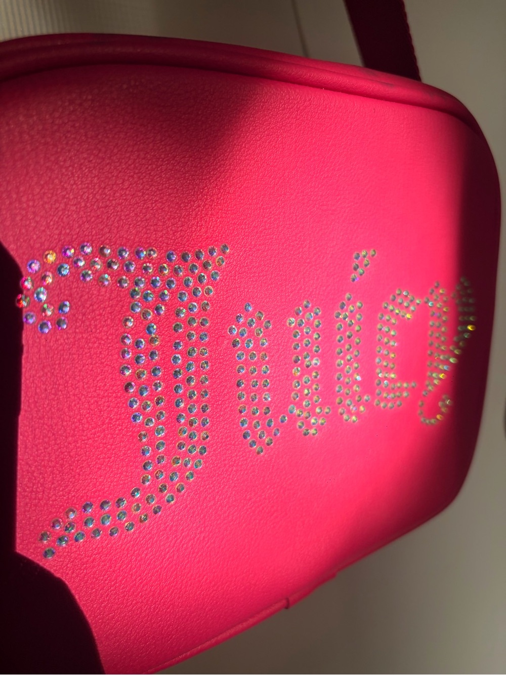 Juicy Couture Hot Pink Studded Logo Crossbody Bag